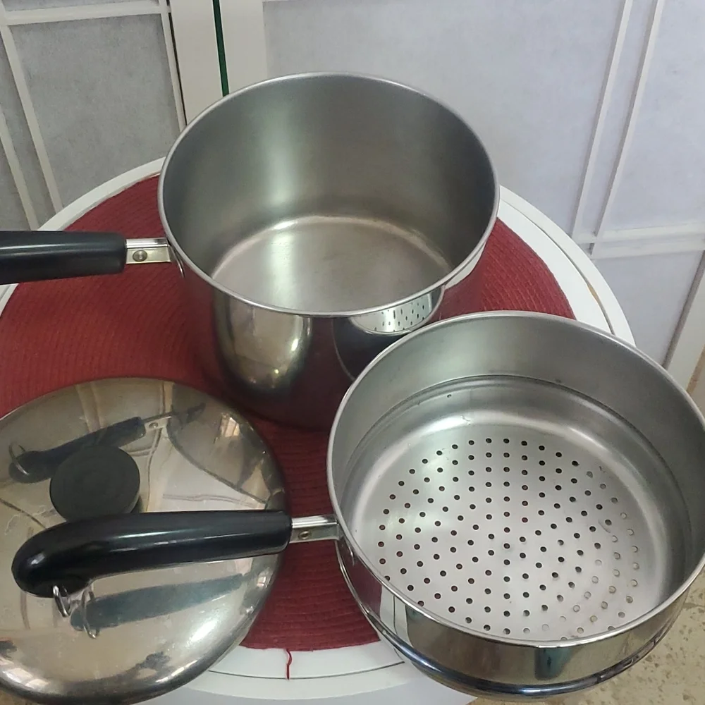 COPY - COPY - Vintage Revere Ware 3 Qt Copper Bottom Pot and Steamer Set